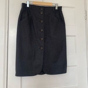 Antonette Franz Haushofer vintage charcoal grey wool and cashmere skirt